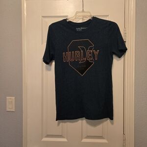 Hurley, Designed For Buckle, Navy Blue Short-Sleeve Tee with Orange Graphic